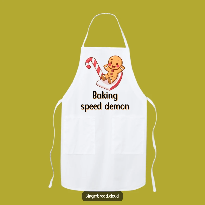 Funny Gingerbread Cookie Candy Cane Slide Apron - Kitchen Fun Gift