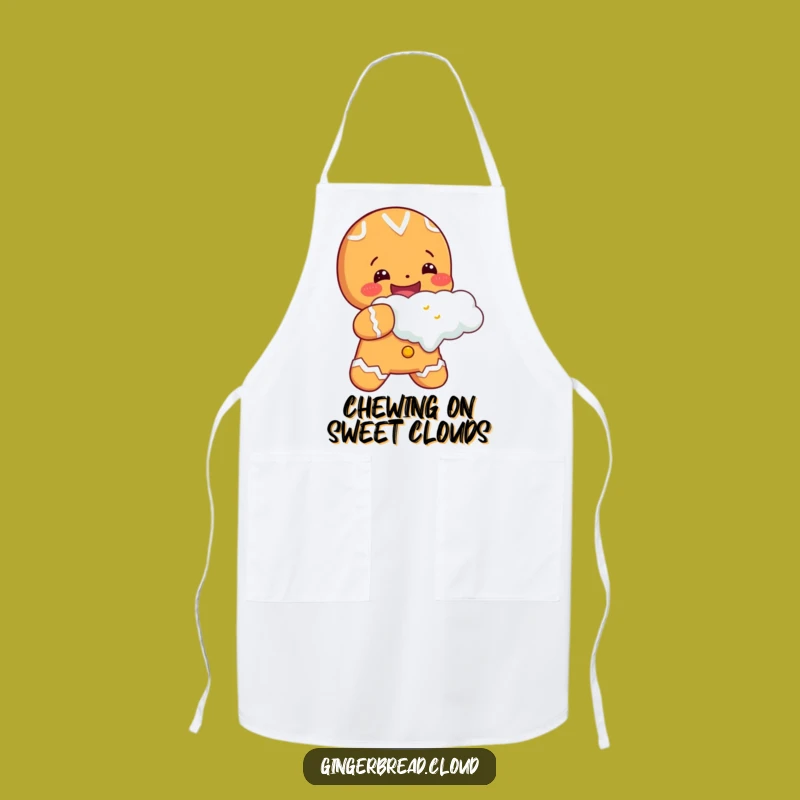 Cheerful Gingerbread Cloud Bite Apron: Kitchen Cookie Fun - Great Cook Gift