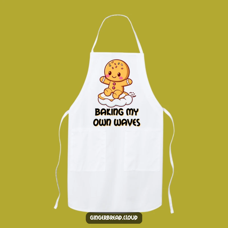 Funny Gingerbread Surf Apron: Cloud Surfer Chef - Cool & Hilarious Kitchen Gift!