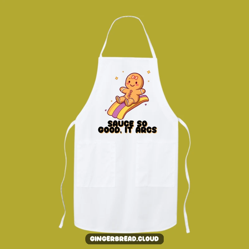 Funny Rainbow Sliding Gingerbread Apron - Cook Up Magic and Fun