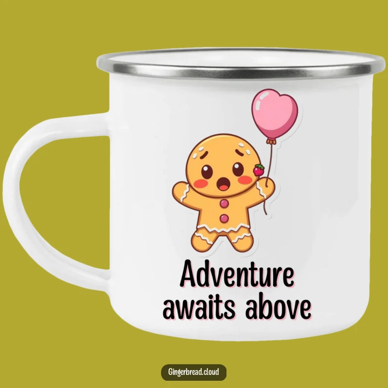 Funny Gingerbread Balloon Camping Mug - Adventure Fuel with Humor Gift