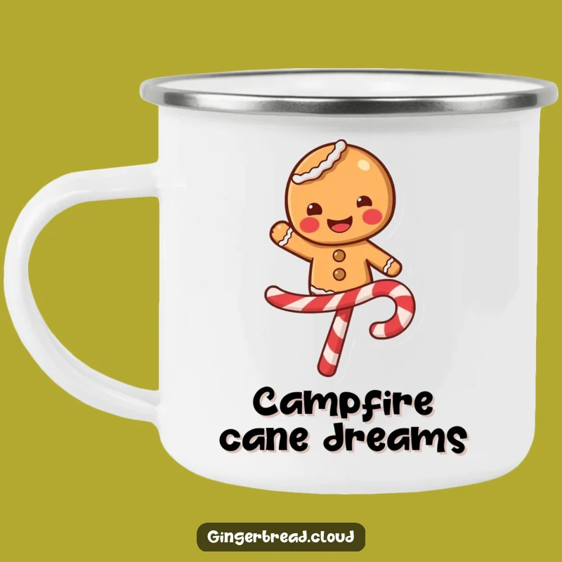 Funny Gingerbread Candy Cane Camping Mug - Festive Adventures Await Gift