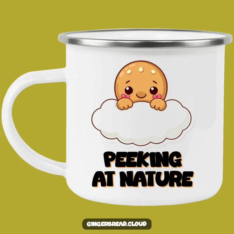 Funny Gingerbread Camper Mug - Playful Cloud Peek Outdoor Gift