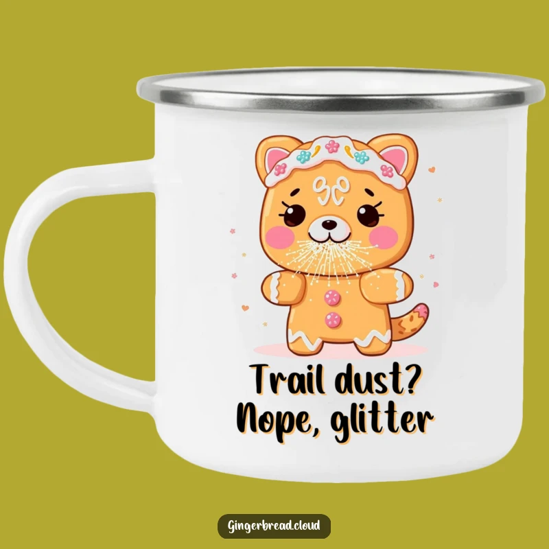Funny Gingerbread Glitter Sneeze Camping Mug - Outdoor Humor Gift