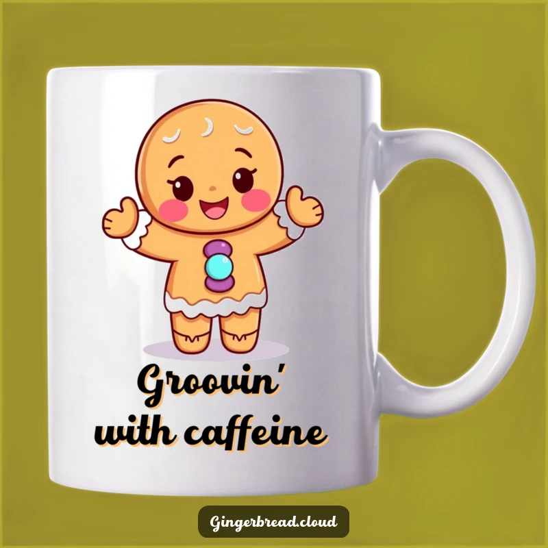 Funny Gingerbread Dancer Mug: Candy Buttons, Joyful Moves Perfect Gift