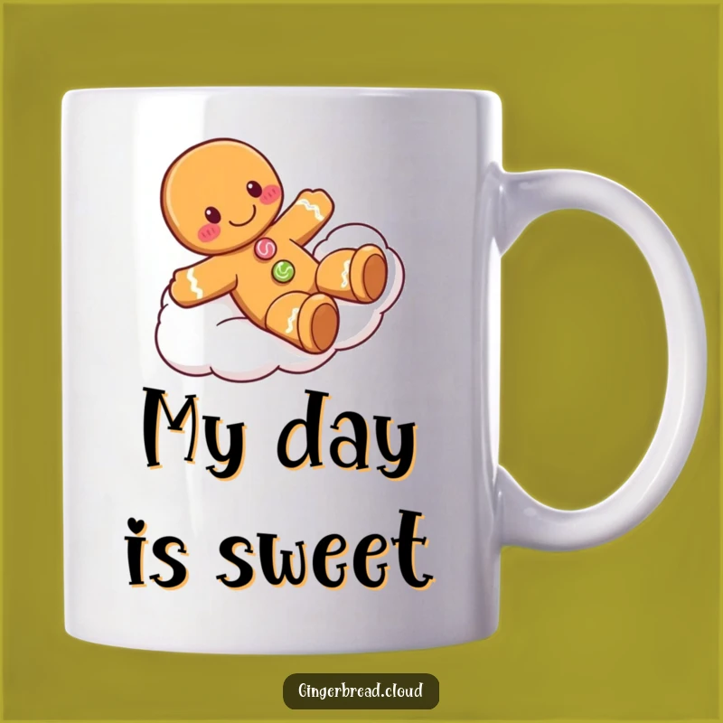 Funny Gingerbread Slide Mug - Playful Man's Cloud Ride Gift