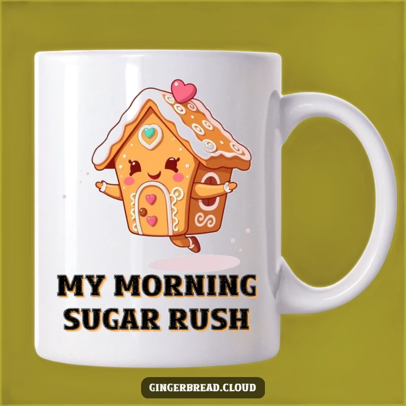 Funny Gingerbread House Dancer Mug - Whimsical Icing Swirls Sky Dance Gift