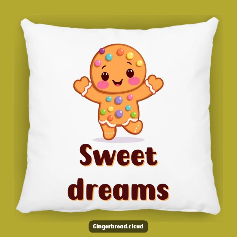 Funny Candy Gingerbread Man Hop Pillow: Cuddle Up with Sweetness!