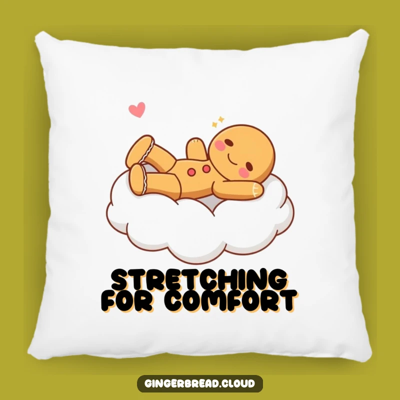 Funny Stretching Gingerbread Pillow - Comfy Cloud Bed Character Cushion!