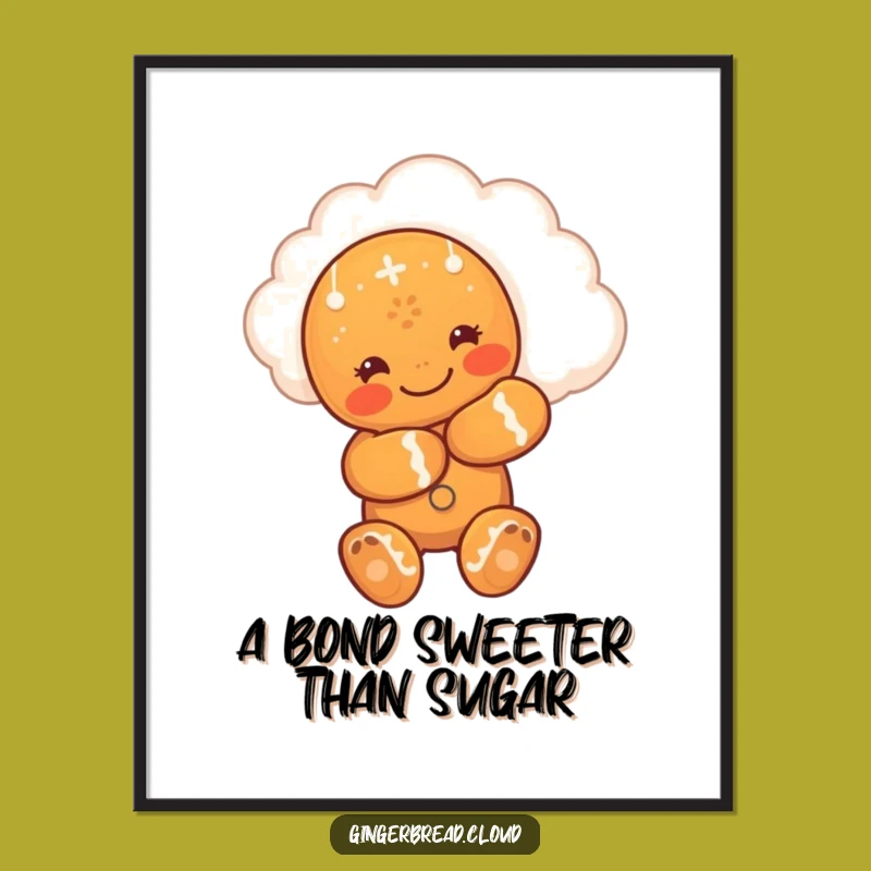 Funny Hugging Gingerbread Man Digital Art - Instant Love for Your Space