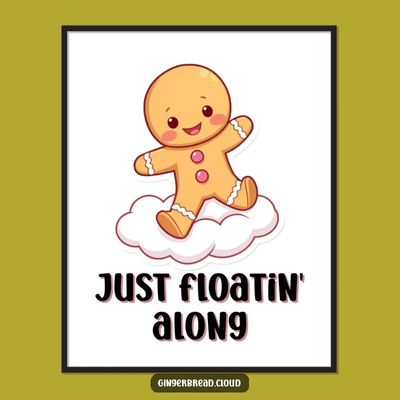 Funny Gingerbread Cloud Skipper Digital Art - Instant Joy for Your Walls