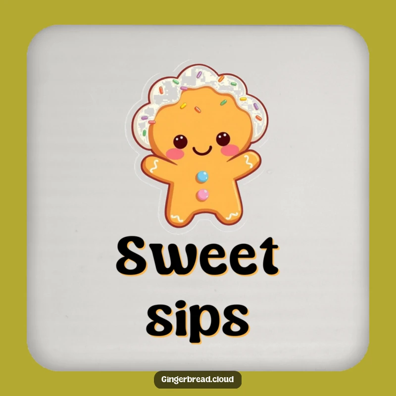 Funny Gingerbread Cloud Coaster - Protect Surfaces with Sprinkles Gift
