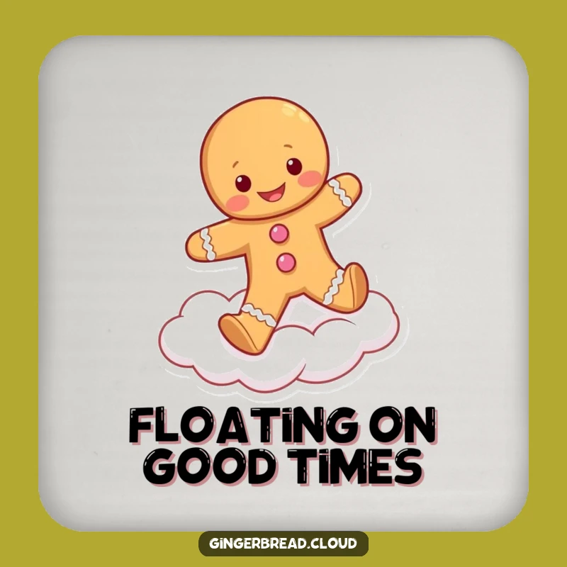 Funny Gingerbread Cloud Skipper Coaster Set - Protect Surfaces with Smiles