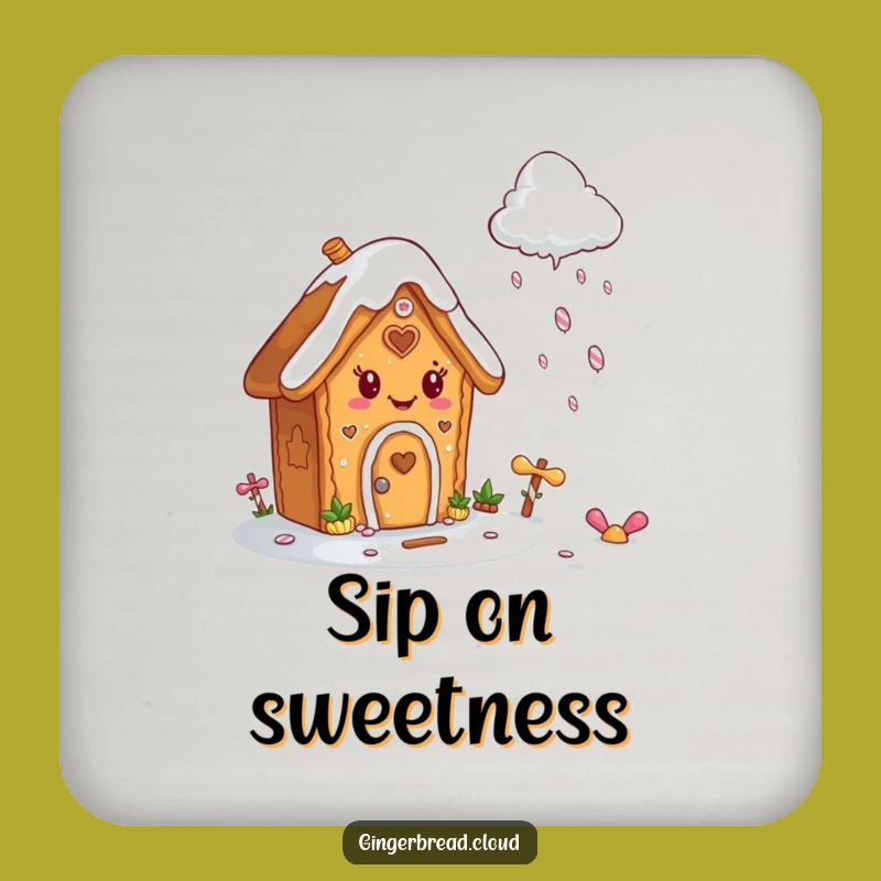 Funny Gingerbread House Coaster: Protect Your Surface with Sweetness, Humorous Gift