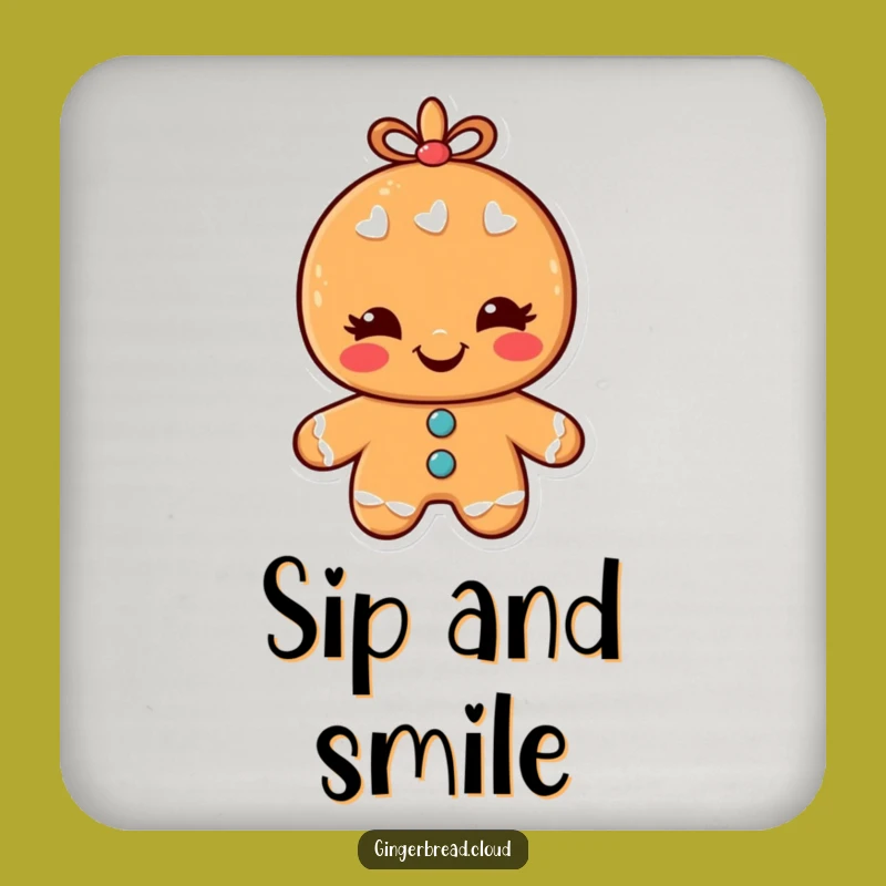 Funny Winking Gingerbread Man Coaster: Protect Surfaces with a Smile!