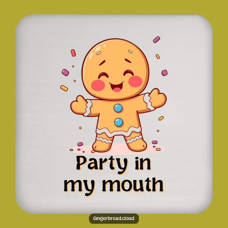 Funny Gingerbread Juggler Candy Sprinkles Coasters - Sweet Table Protection