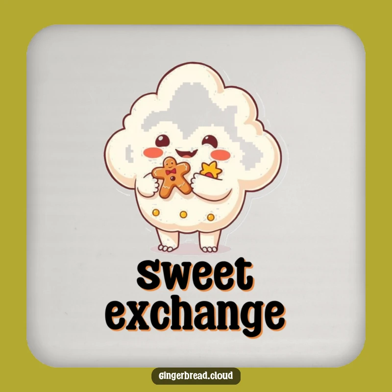 Funny Monster Cloud Coaster: Protect Surfaces with Whimsical Character Art Gift