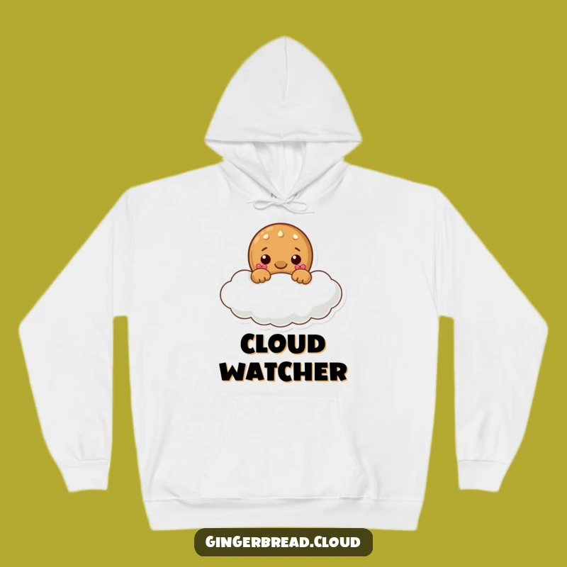Cozy Funny Gingerbread Cloud Hoodie - Playful Peek Surprise Warm Gift