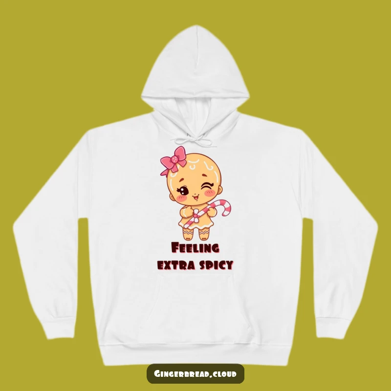 Cozy Funny Gingerbread Girl Wink Hoodie: Stay Warm with Festive, Cheeky Holiday Style