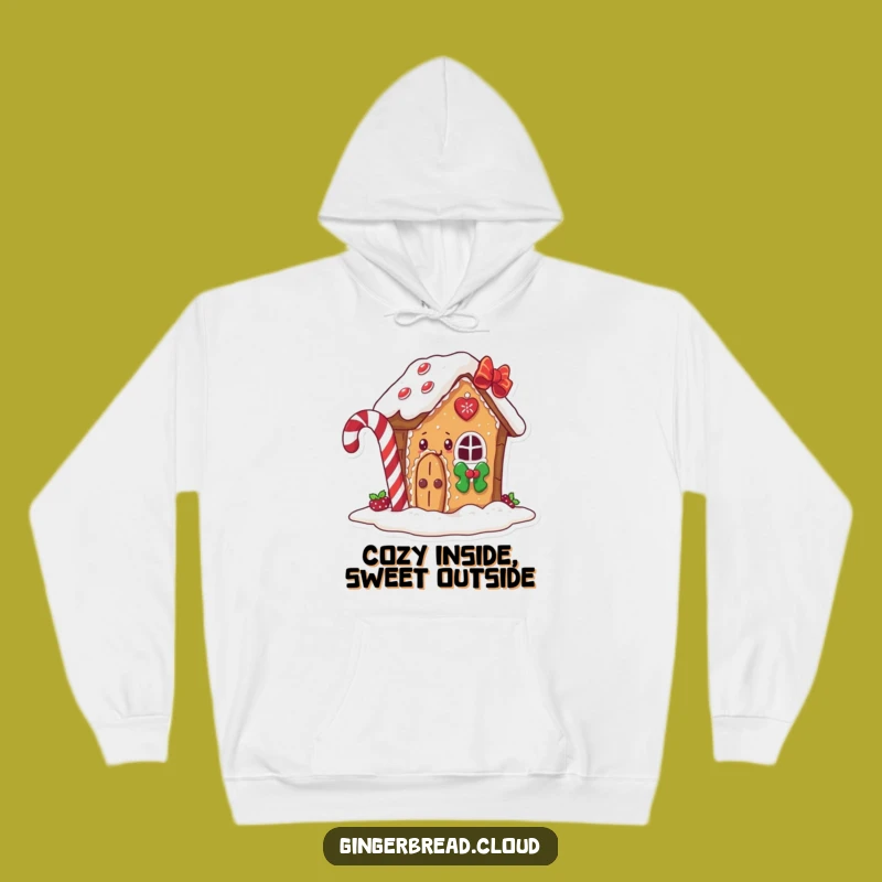 Cozy Funny Gingerbread House Hoodie: Peeking Comfort with Candy Cane Flair Gift