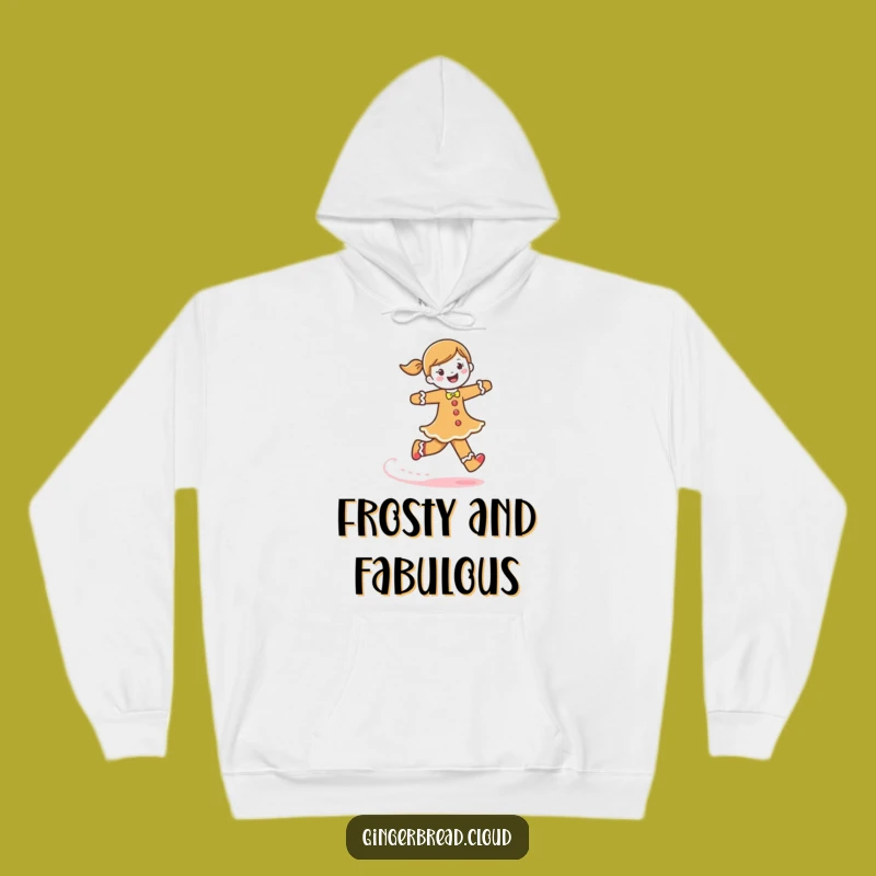 Cozy Funny Gingerbread Woman Hoodie: Skipping Comfort with Frosting Trail Style Gift