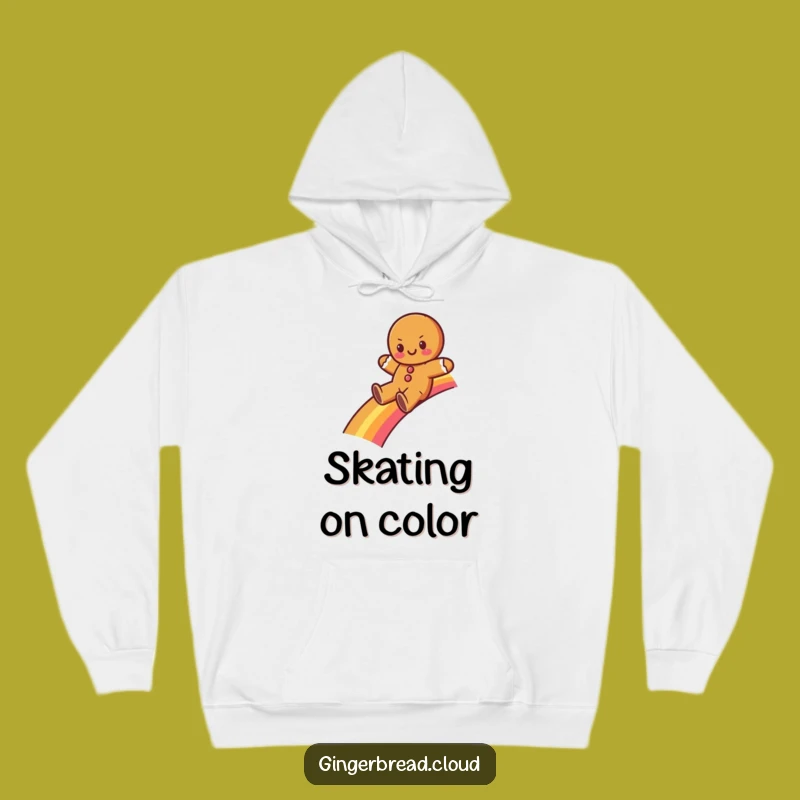 Funny Gingerbread Rainbow Hoodie - Cozy Cartoon Sweatshirt, Magical Gift