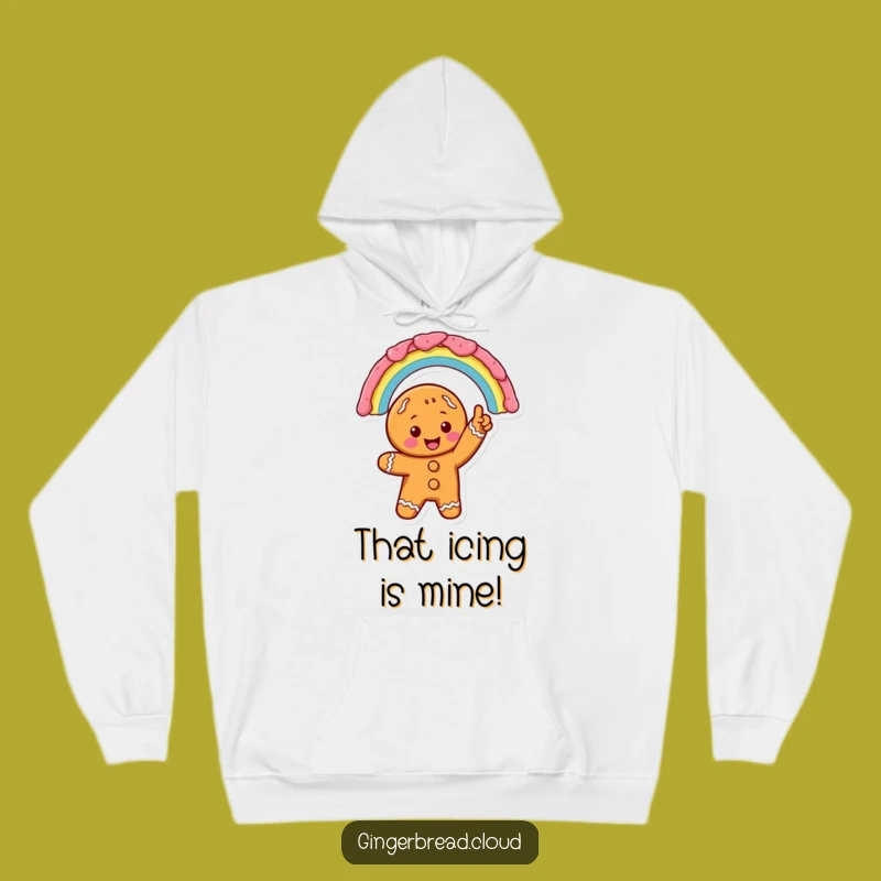 Excited Gingerbread Rainbow Hoodie: Cozy Icing Art Sweatshirt - Great Gift
