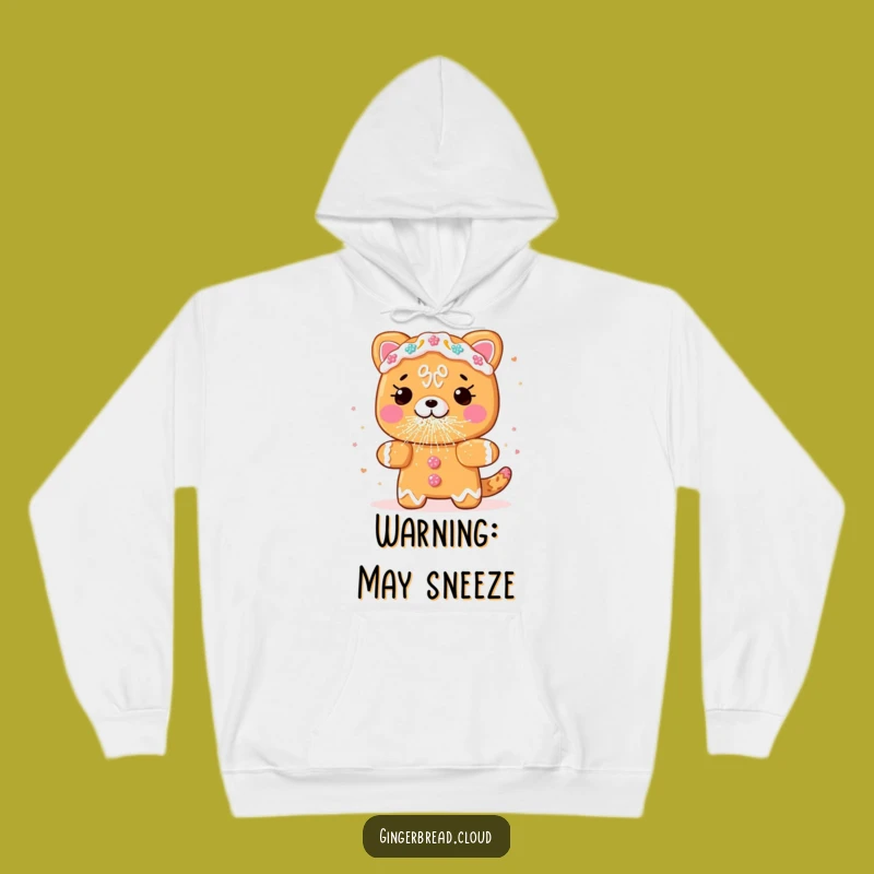 Cozy Funny Gingerbread Glitter Sneeze Hoodie - Warm & Hilarious Winter Gift