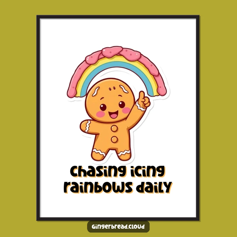 Vibrant Free Printable Wall Art: Gingerbread Icing Rainbow - Colorful Decor