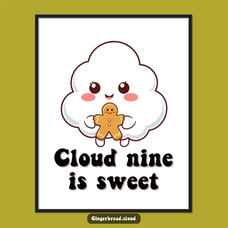 Funny Free Printable Wall Art: Cloud Offers Gingerbread Downloadable