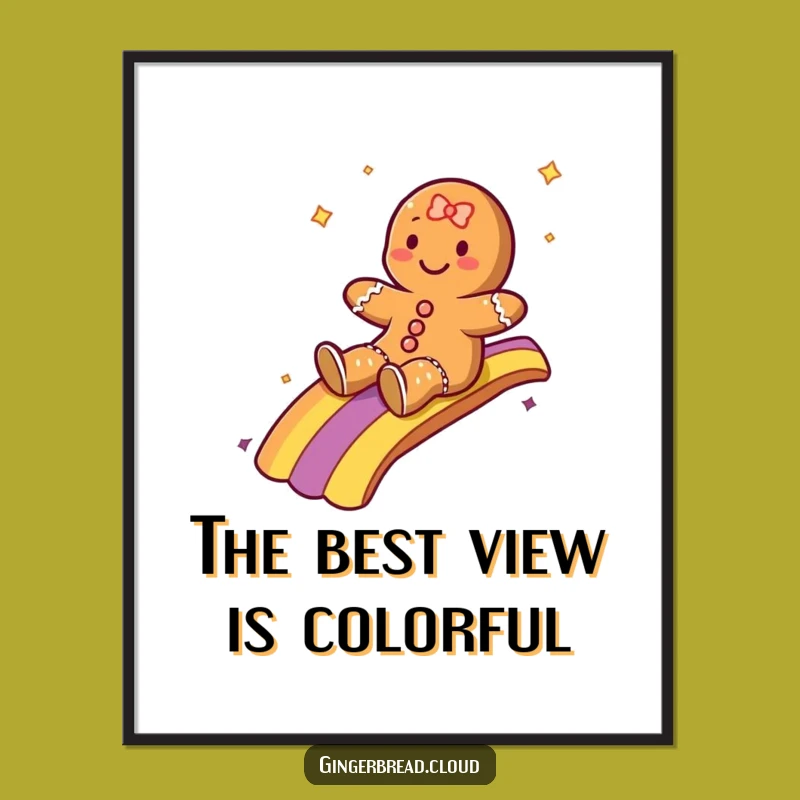 Free Printable Wall Art: Gingerbread Rainbow Slider, Funny Downloadable Art for Home!