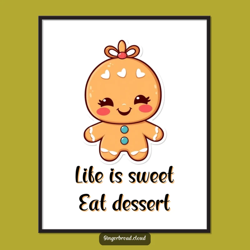 Free Printable Wall Art: Winking Gingerbread Man - Fun Downloadable Decor!