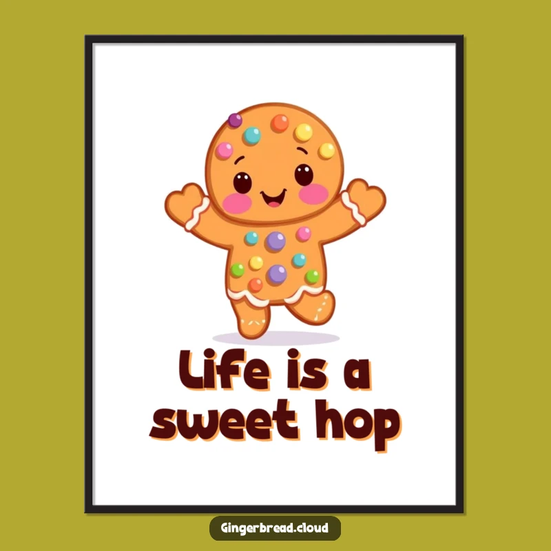 Free Printable Wall Art: Candy Gingerbread Man - Cheerful Downloadable Decor!