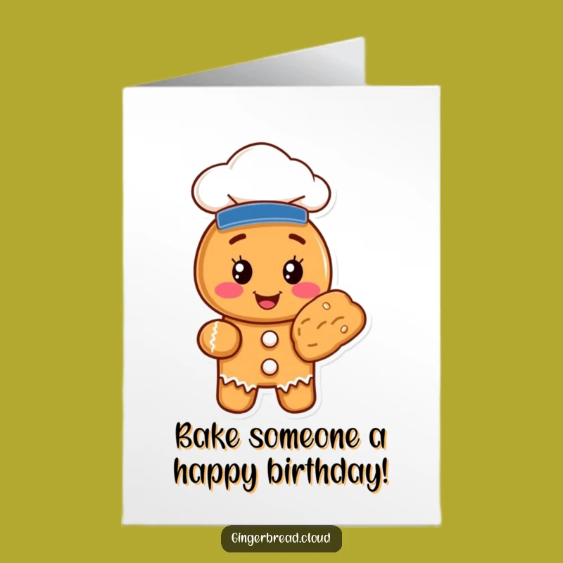 Funny Free Printable Birthday Card: Chef Gingerbread Cookie Bake Off Downloadable Gift