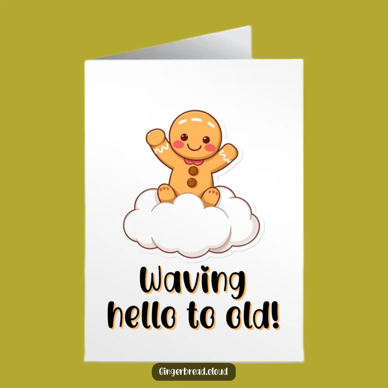 Free Printable Birthday Card: Cheerful Gingerbread Cloud Wisher, Funny Downloadable Gift!