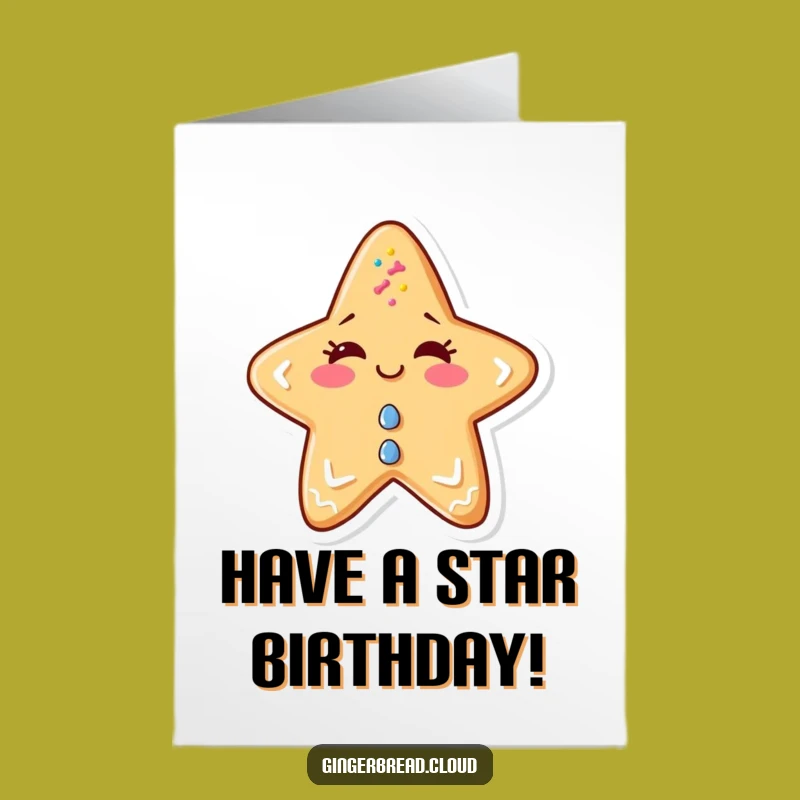 Free Printable Funny Gingerbread Star Birthday Card - Mischievous Downloadable Greeting!