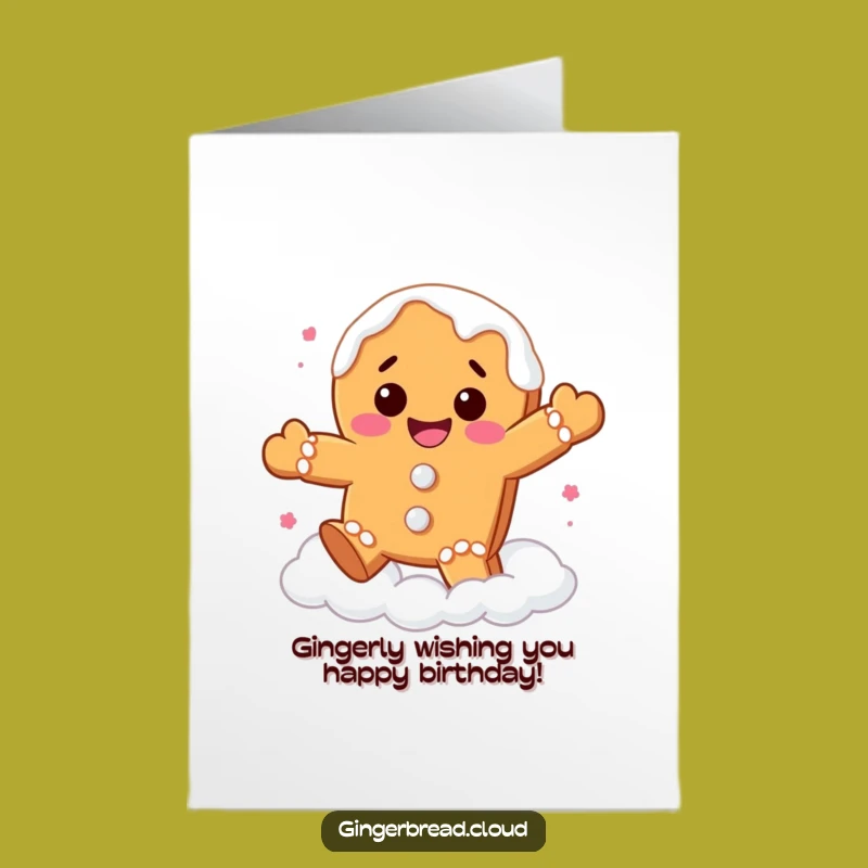 Free Printable Gingerbread Birthday Card: Bouncy Joyful Downloadable!