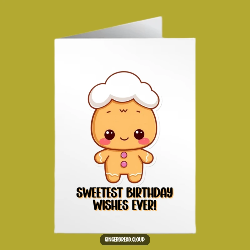 Free Printable Gingerbread Cloud Hat Birthday Card - Funny Downloadable for a Dreamy Celebration!