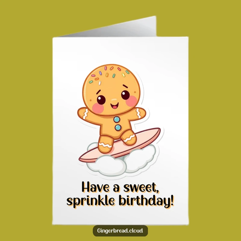 Free Printable Funny Gingerbread Birthday Card: Cloud Surfing for a DIY Gift
