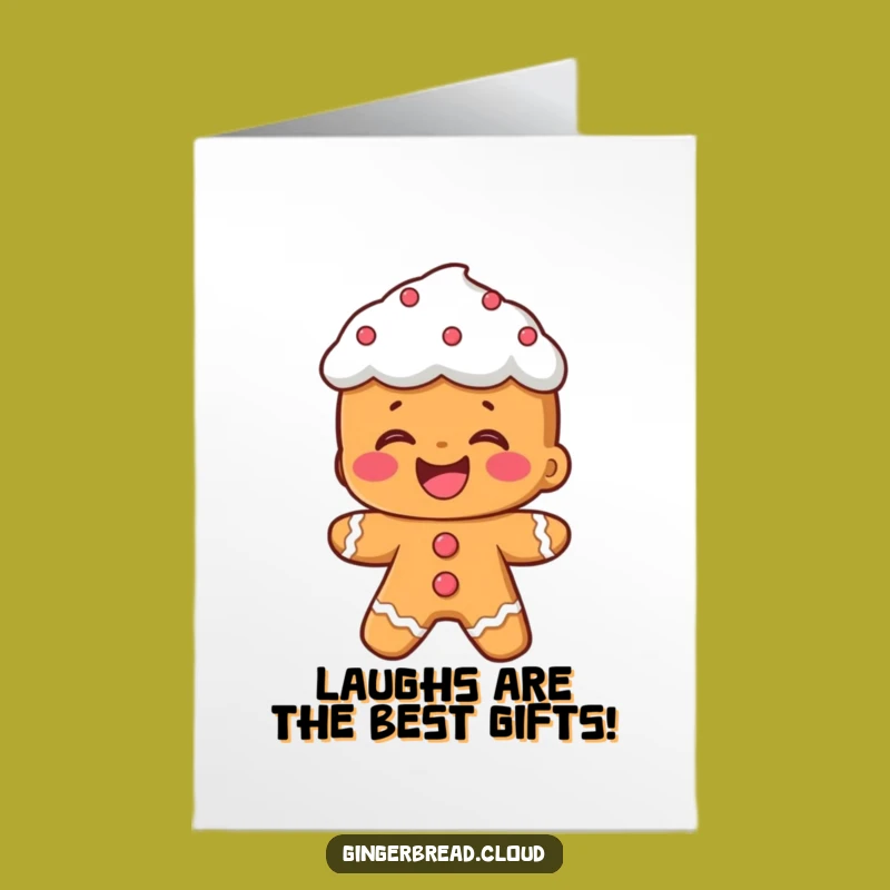 Free Printable Birthday Card: Laughing Gingerbread - Funny Frosting Hair Gift!
