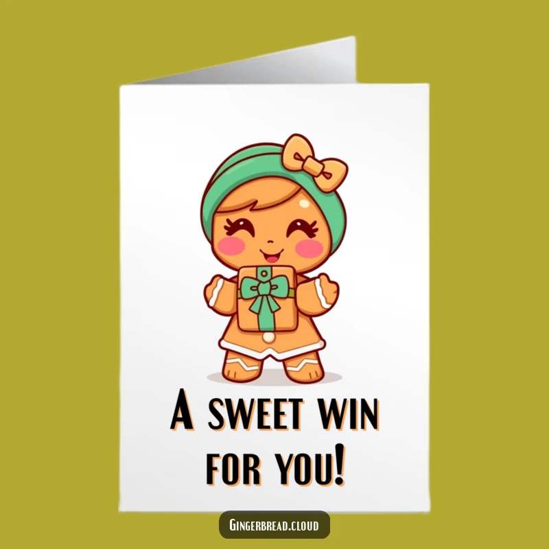 Free Printable Gingerbread Woman Congrats Card: Sweet Wishes!