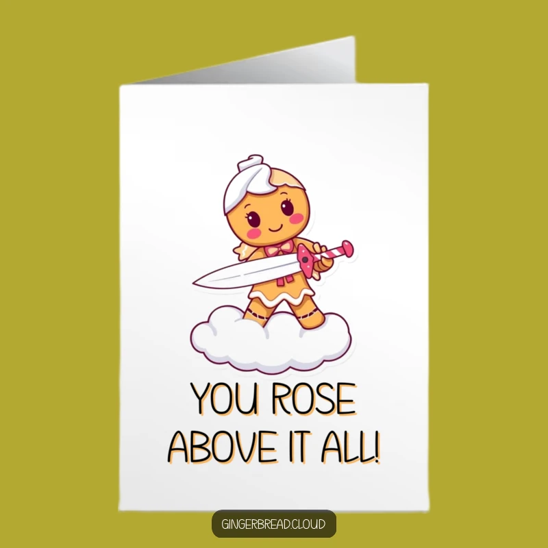 Free Printable Congrats Card: Gingerbread Hero Funny Downloadable Gift Surprise