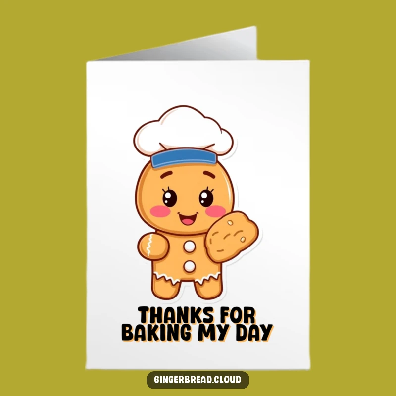 Cheesy Free Printable Thank You Card: Gingerbread Baker Gratitude Downloadable