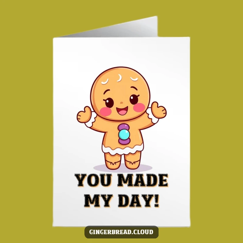 Free Printable Thank You Card: Dancing Gingerbread - Funny Downloadable Gift!