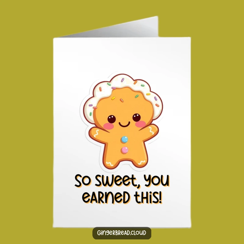 Free Printable Thank You Card: Gingerbread Cloud Character & Sprinkles - Sweet Appreciation Gift