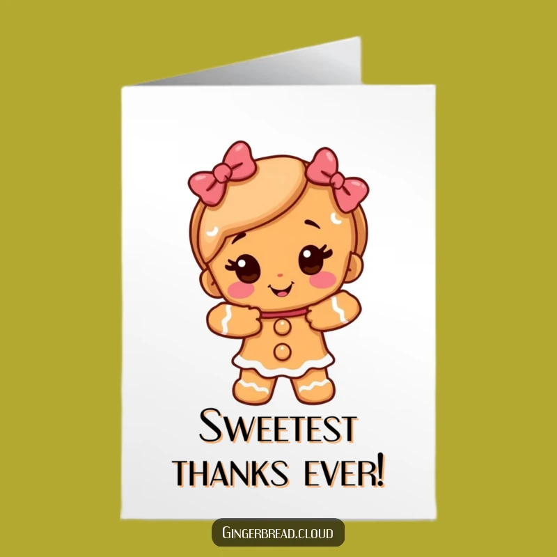 Sweet Free Printable Thank You Card: Gingerbread Embrace Downloadable