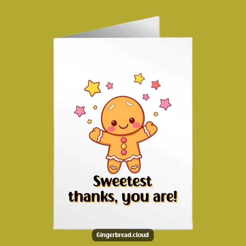 Free Printable Thank You Card: Cloud Gingerbread Juggling Stars - Grateful Gift!