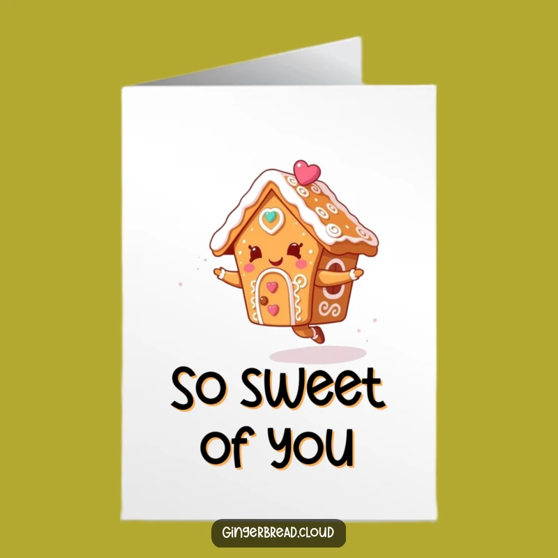 Thank You Card: Sweet Gingerbread House Free Printable Thankful Gift