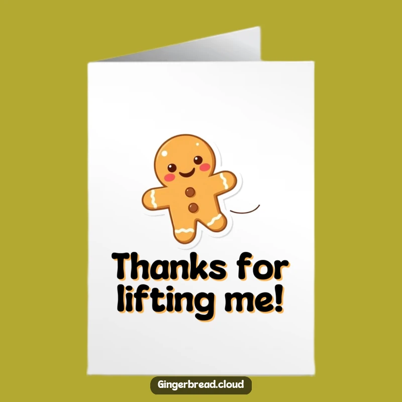 Free Printable Thank You Card: Gingerbread Wind Whistler, Funny Downloadable Gratitude!