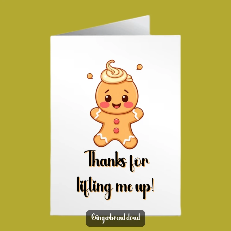 Free Printable Thank You Card: Floating Gingerbread Person - Sweet Appreciation Download